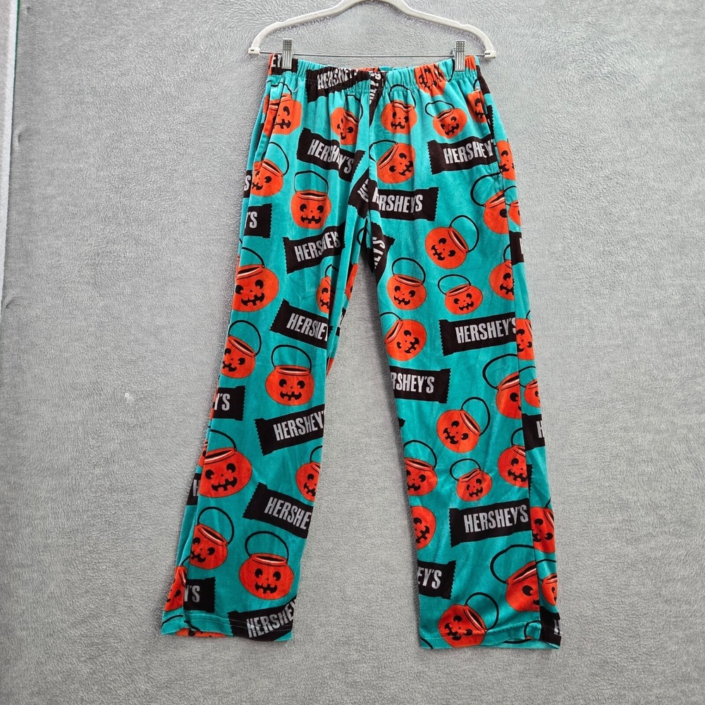 Hershey's‎ Women Sleepwear Medium Blue Pajama Pants Logo All Over Print